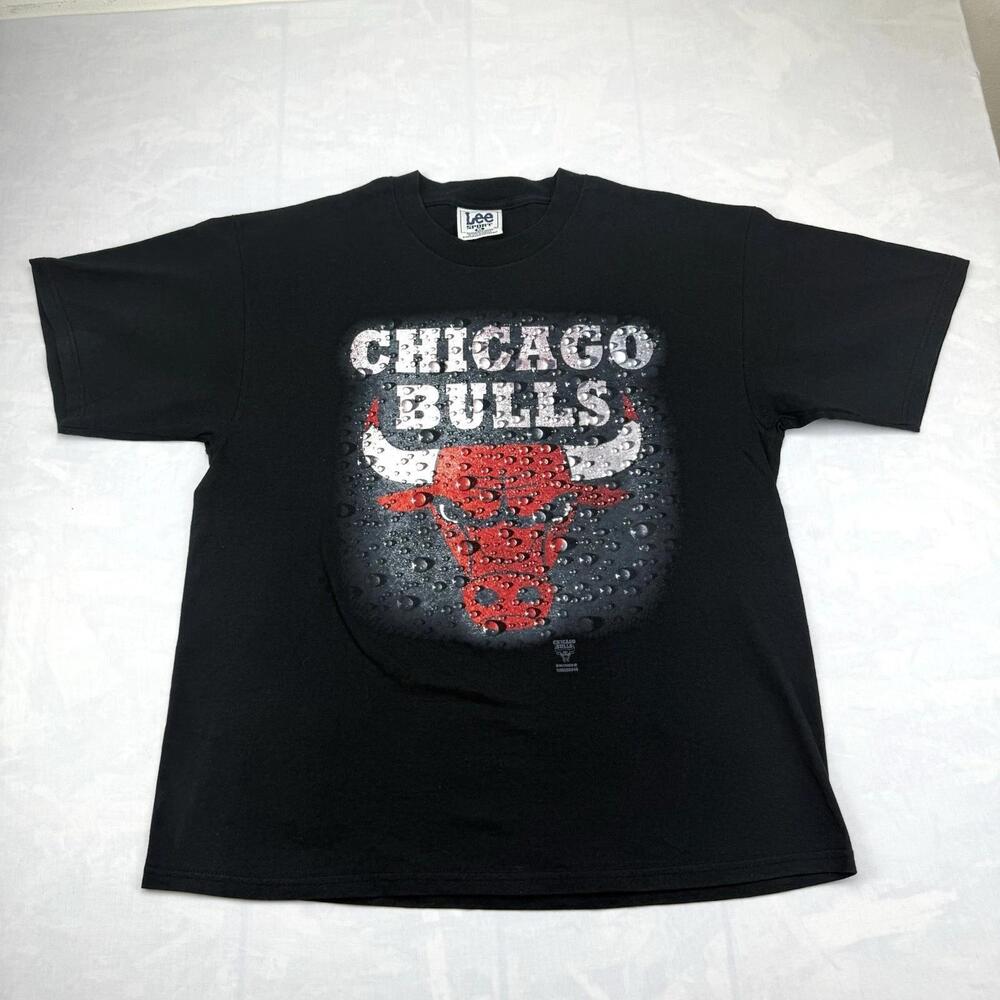 Y2K Chicago Bulls Graphic T-Shirt Lee Sport Black Nba Tee